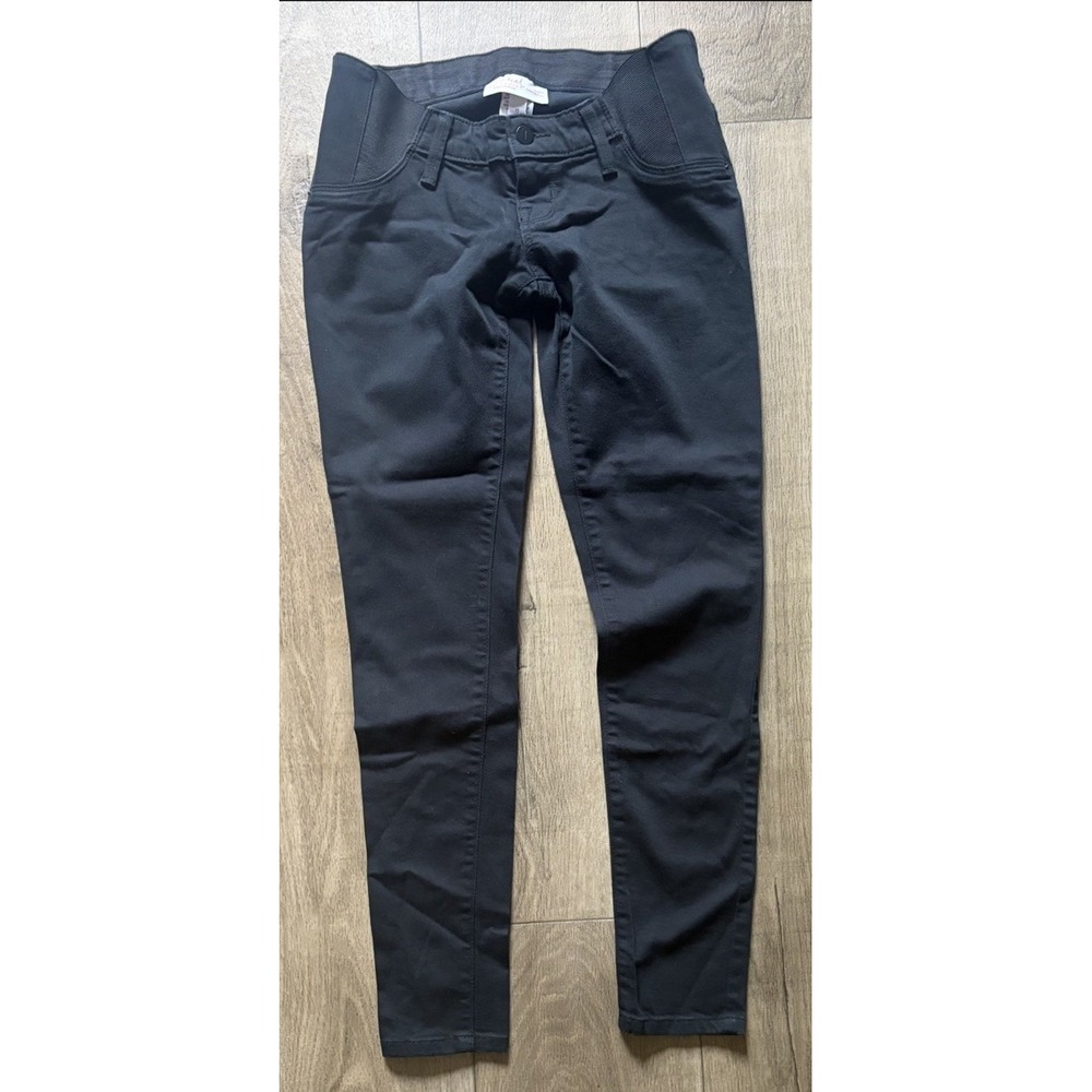 Isabel Maternity Jeans Women's Size 0 Skinny stretch Side Panels Black